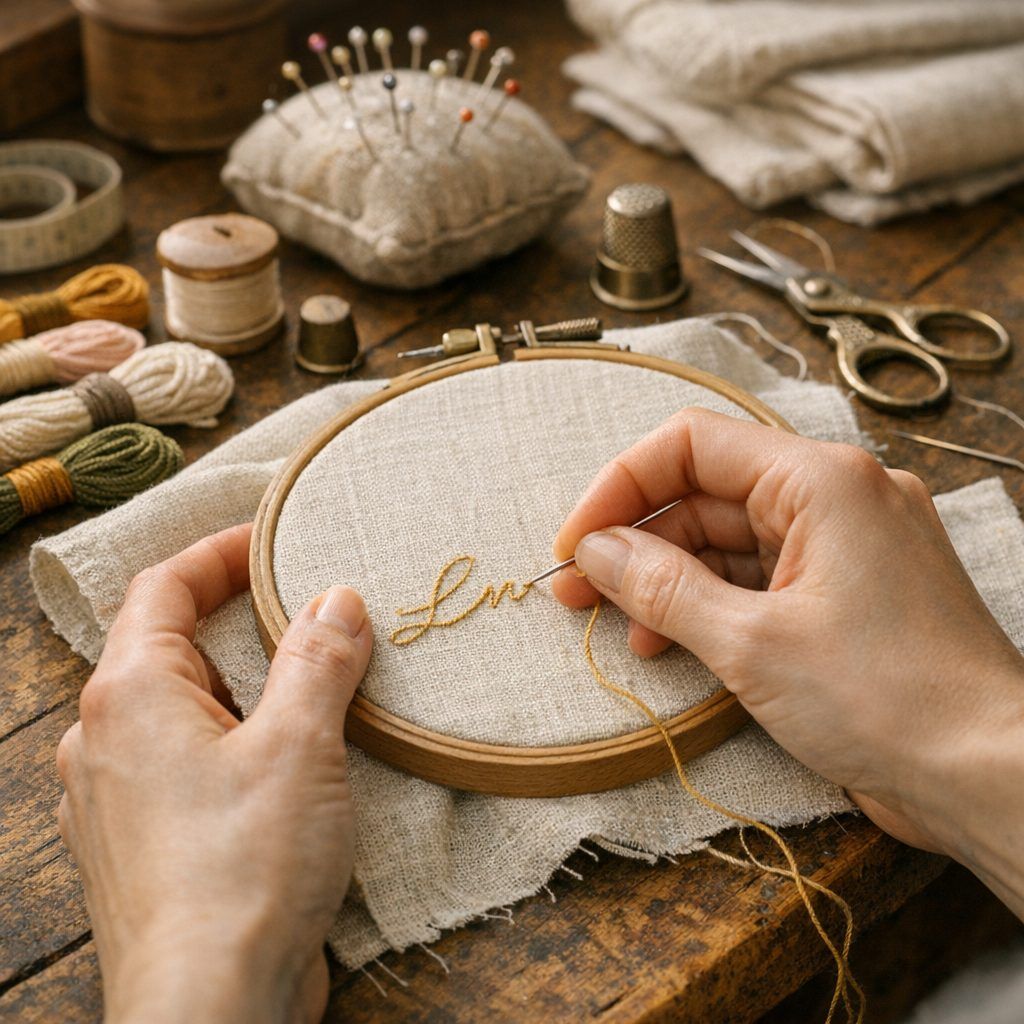 Comment Broder un Prénom sans modèle, à la main ou à la machine