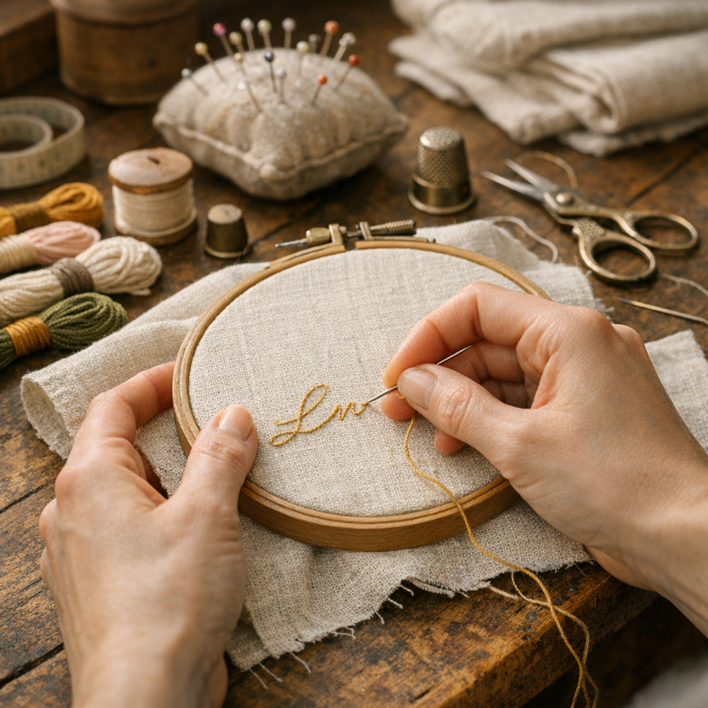 Comment Broder un Prénom sans modèle, à la main ou à la machine