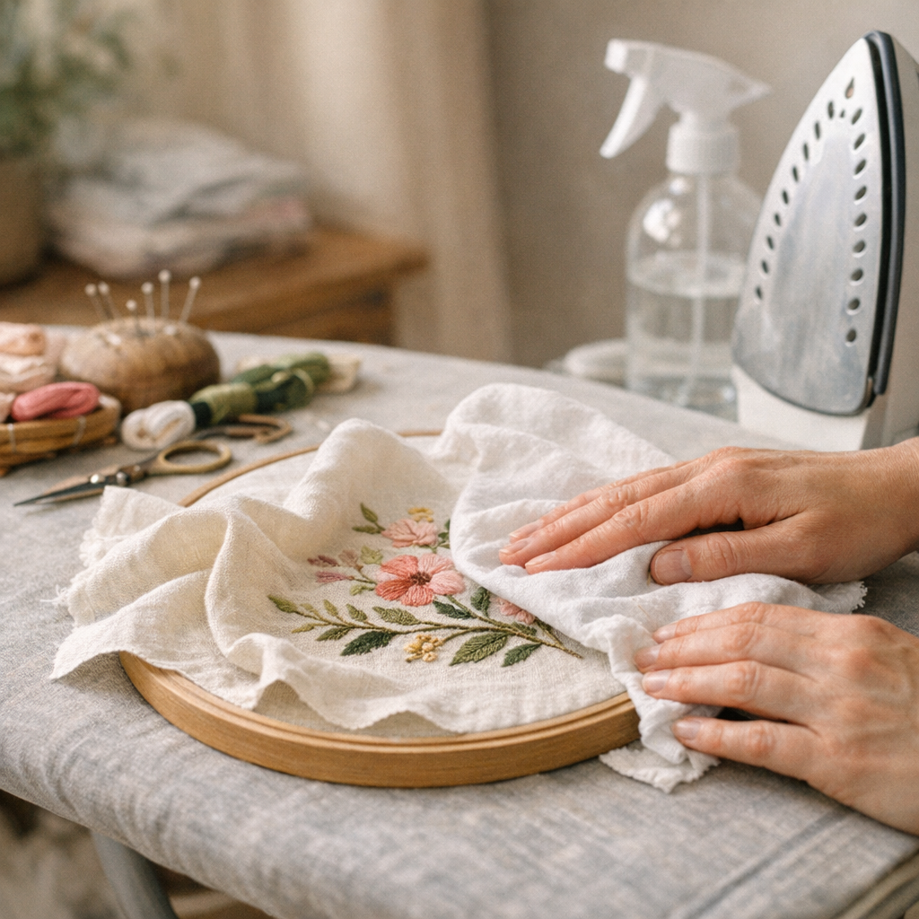 Comment aplatir une broderie qui s'enroule ? La méthode de rattrapage sans sur-corriger