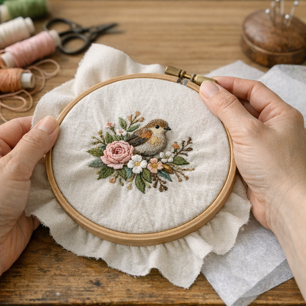 Comment corriger une Broderie qui gondole sans trop tendre