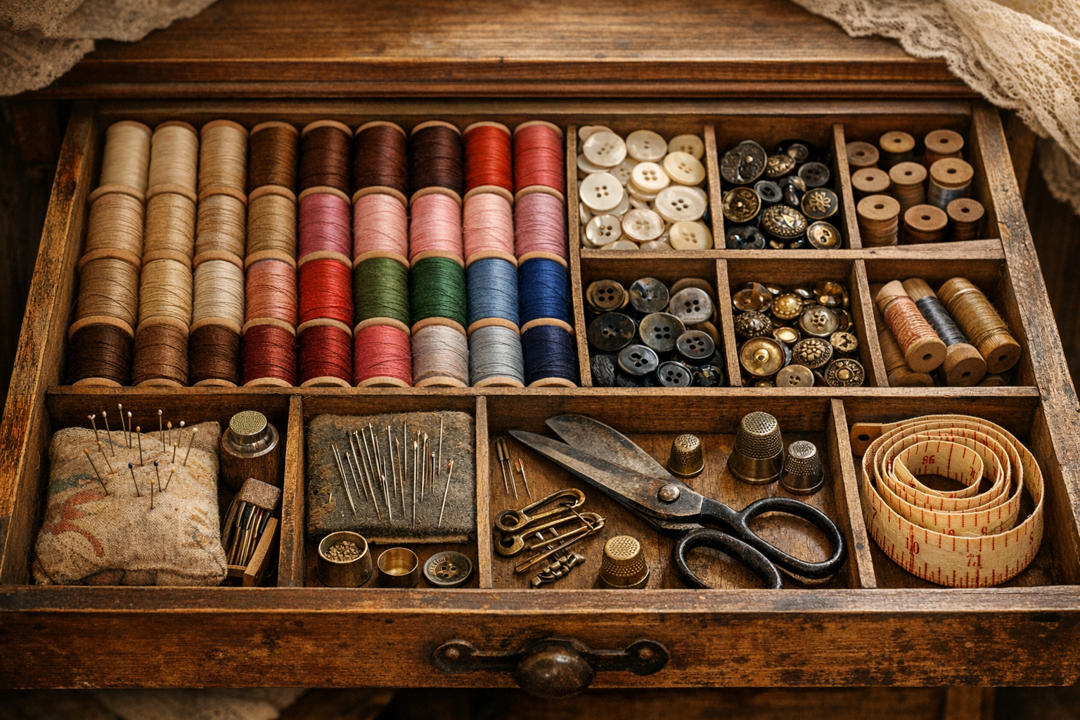Matériel créatif organisé pour couture et DIY