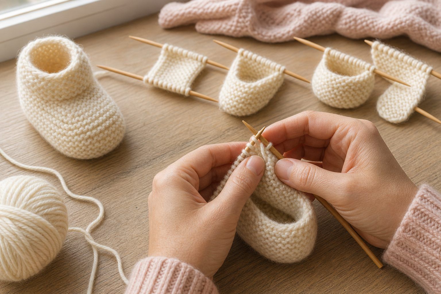 Comment tricoter un chausson sans couture : les gestes dans le bon ordre