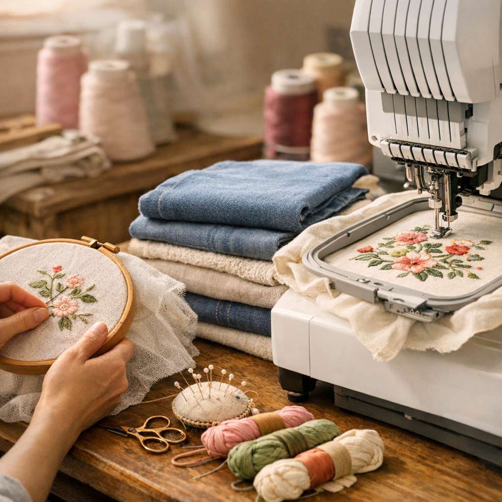 À partir de quel tissu faut-il abandonner le tambour classique pour passer à un métier à broder ?