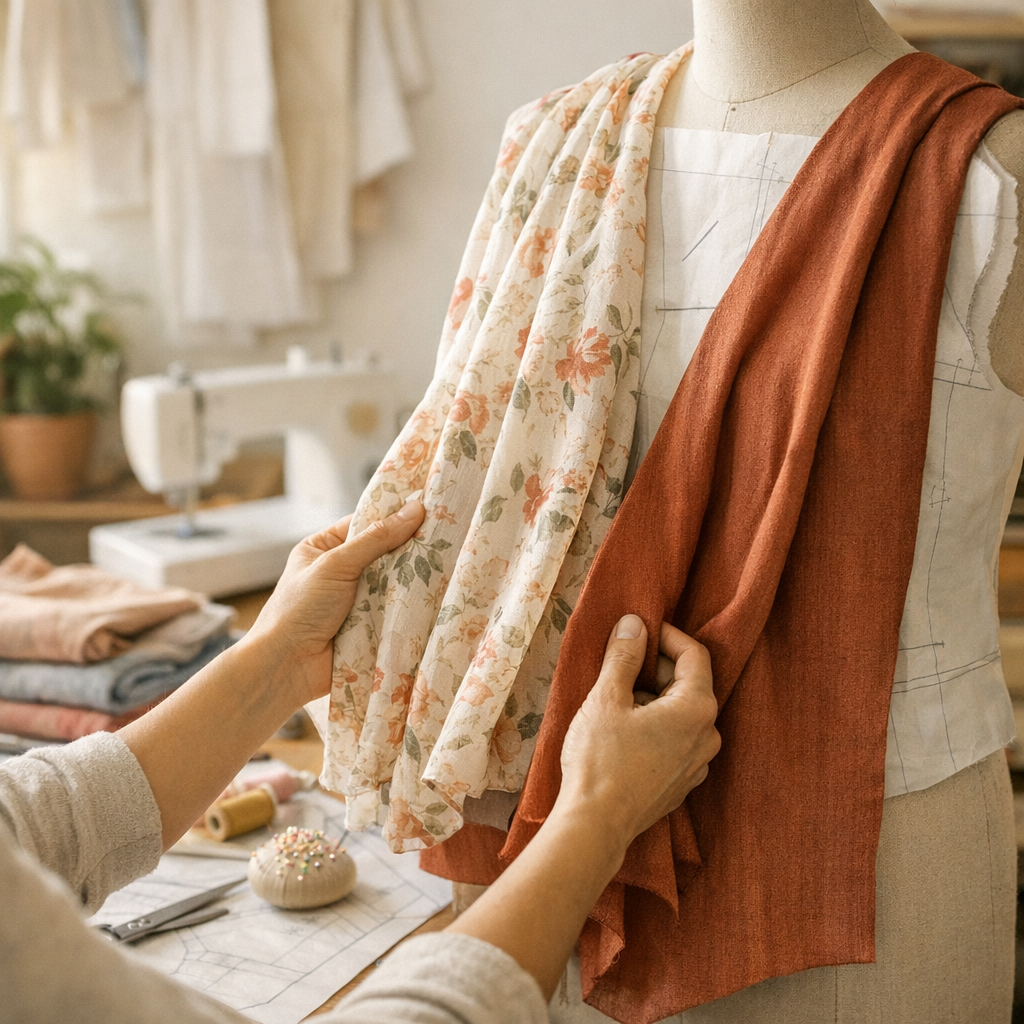 Comment savoir si un tissu pourtant facile à coudre aura le bon tombé pour mon patron ?