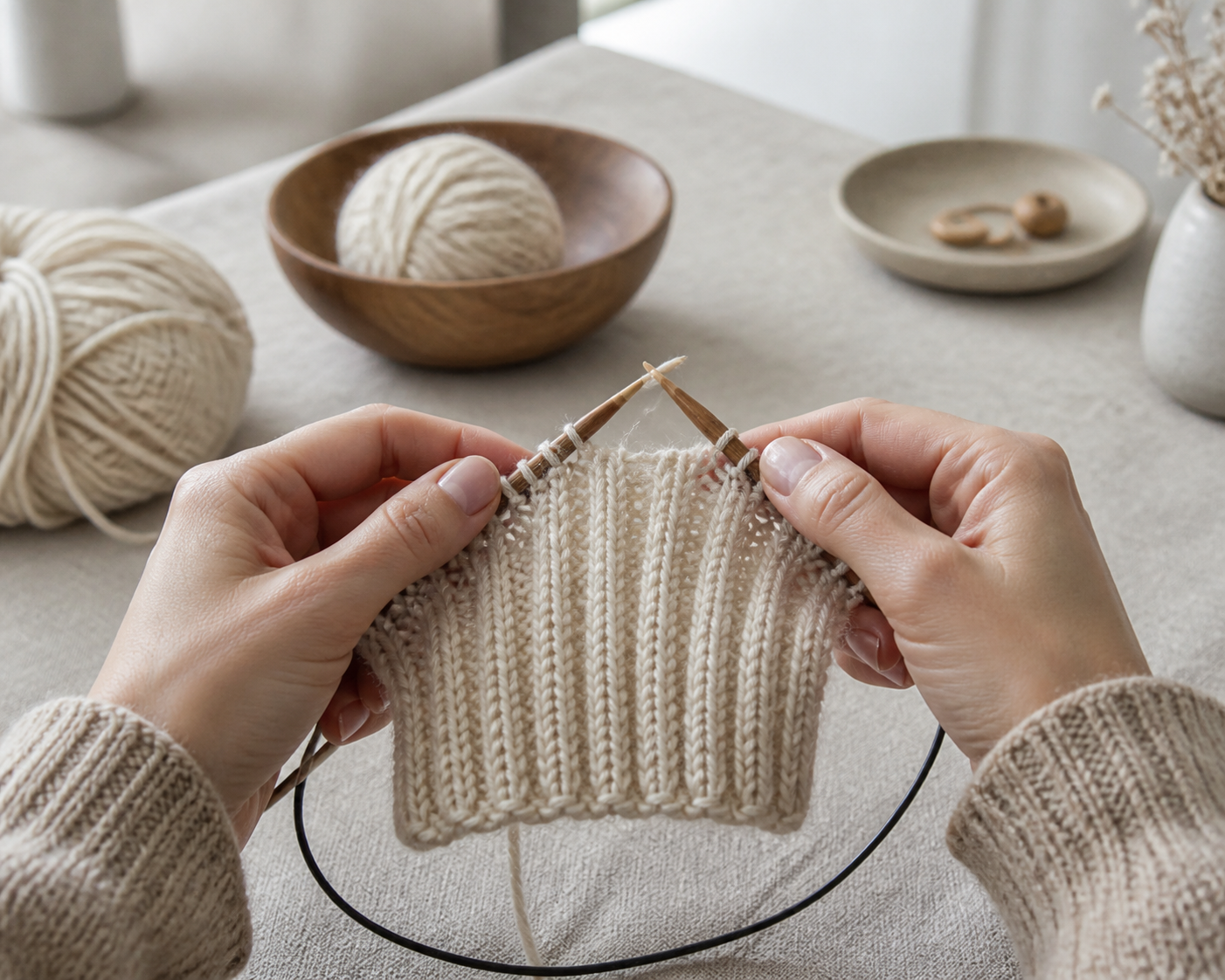 Les côtes au tricot donnent du maintien à vos bordures