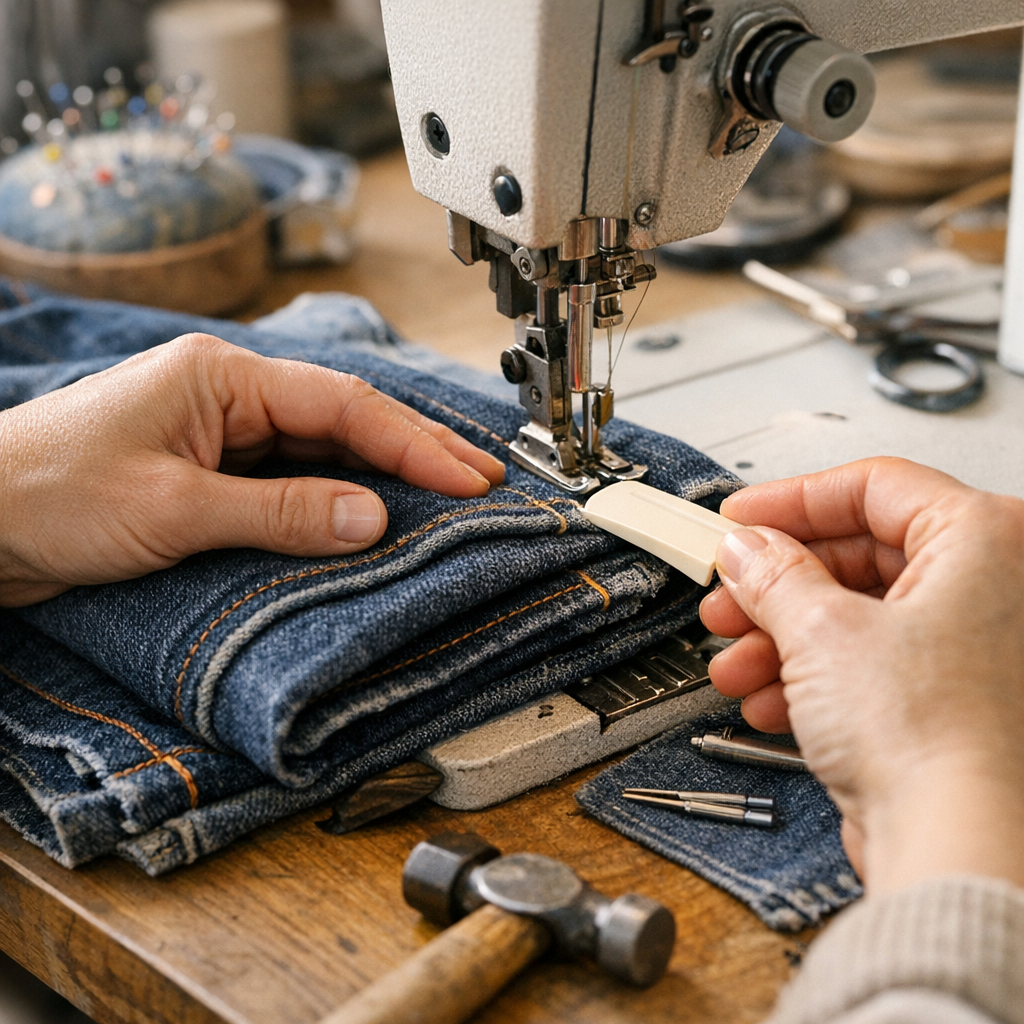 Comment coudre une grosse épaisseur de jean sans forcer : la méthode d’atelier en 5 gestes