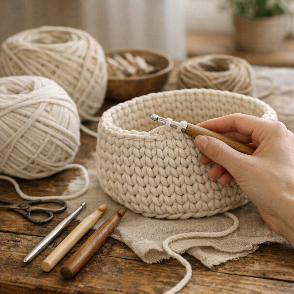 Quel crochet pour du coton et pour un panier qui tient