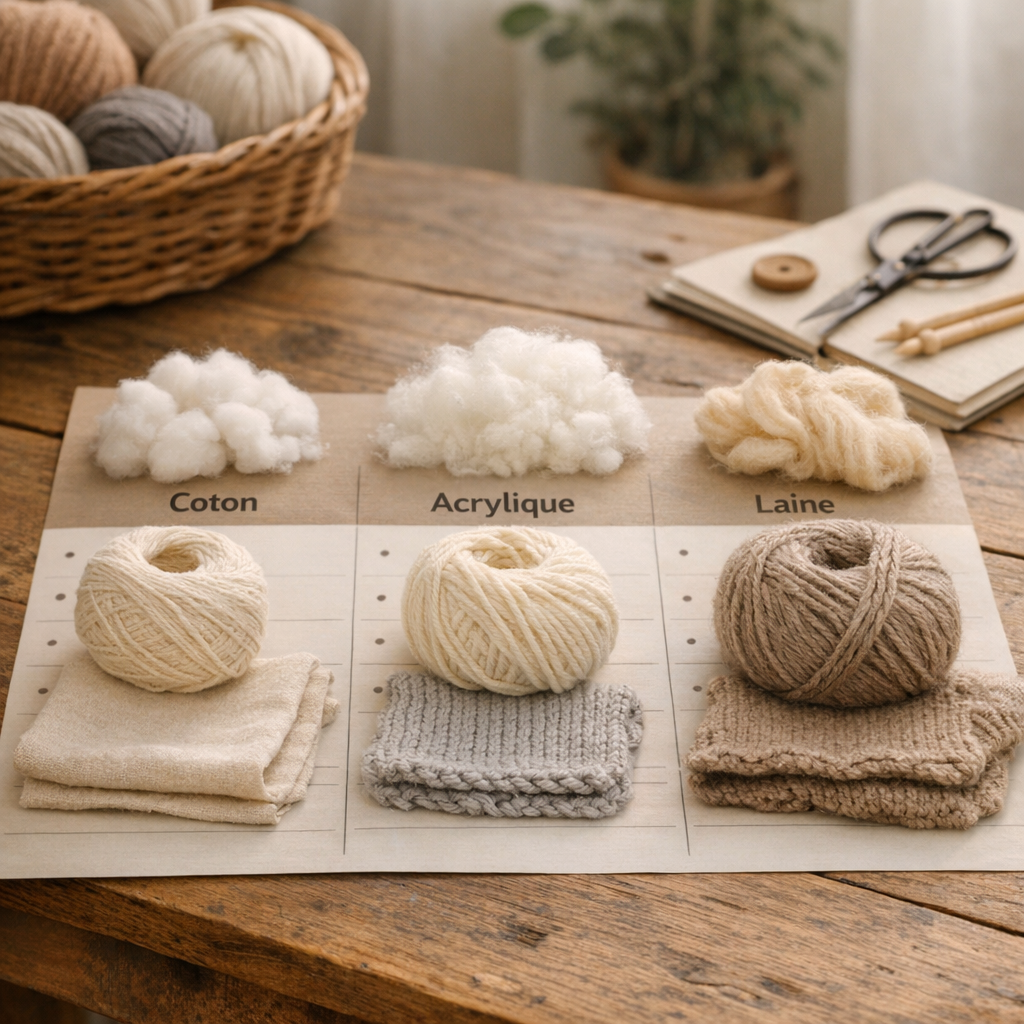 Coton, acrylique, laine : tableau comparatif utile avant d’acheter