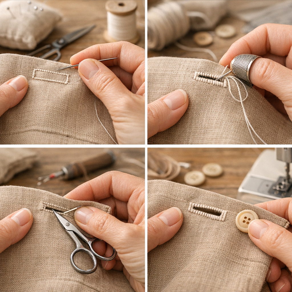 Comment coudre une boutonnière simple étape par étape