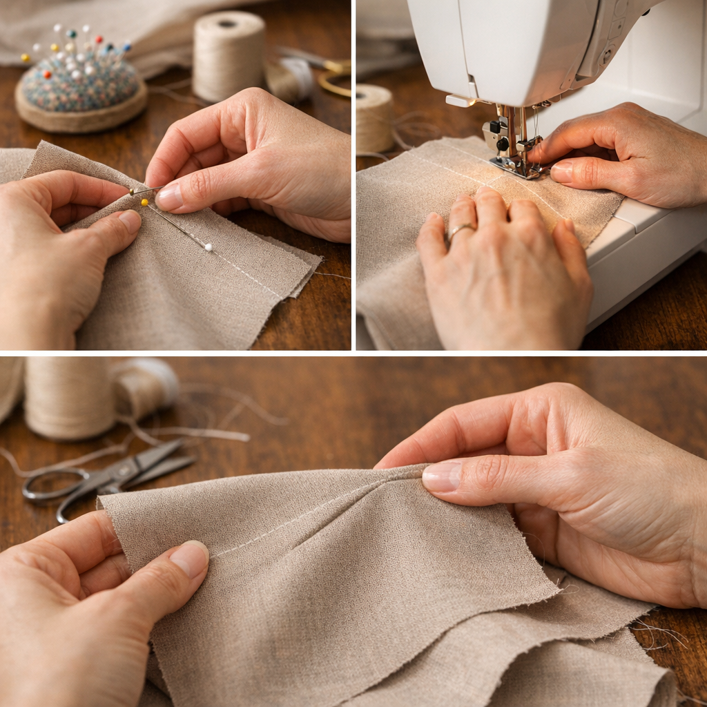 Coudre une pince propre : ordre des gestes et fin de couture