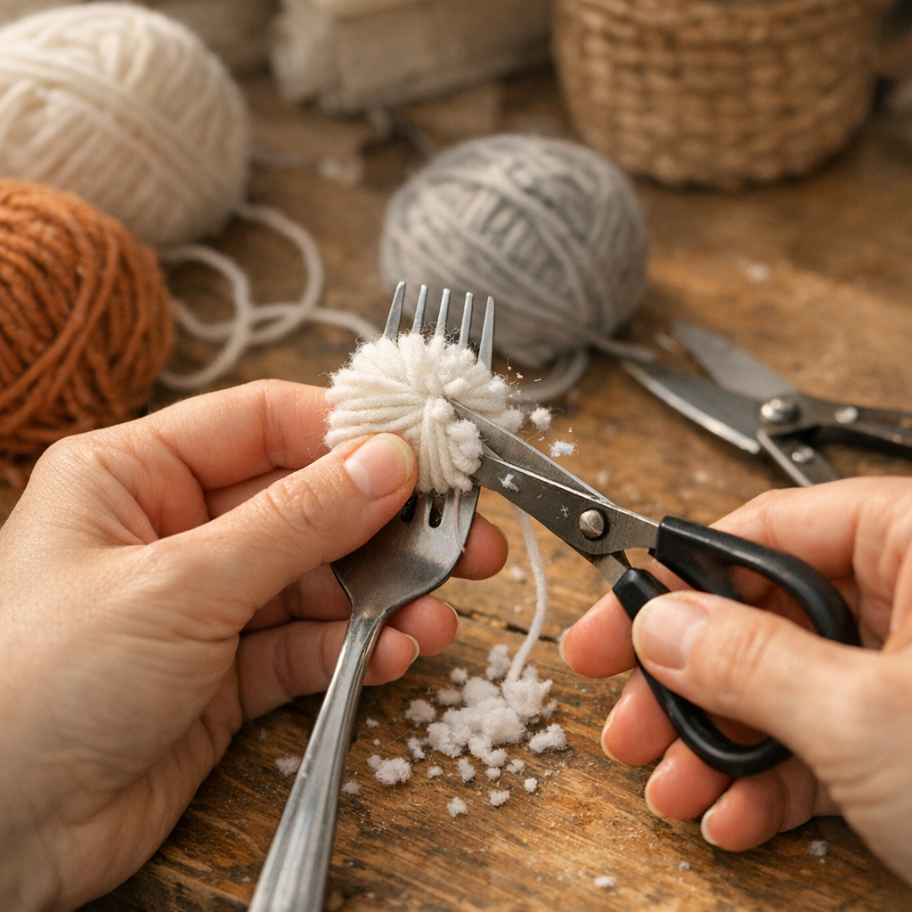 Comment faire un pompon en laine avec une fourchette sans le rater ?