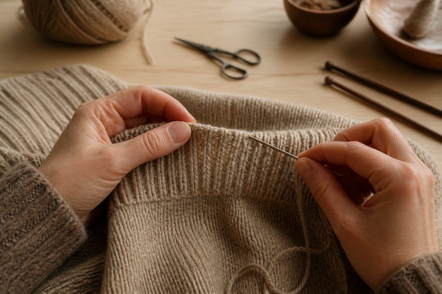 Faire une belle bordure et finir le bord d’un pull