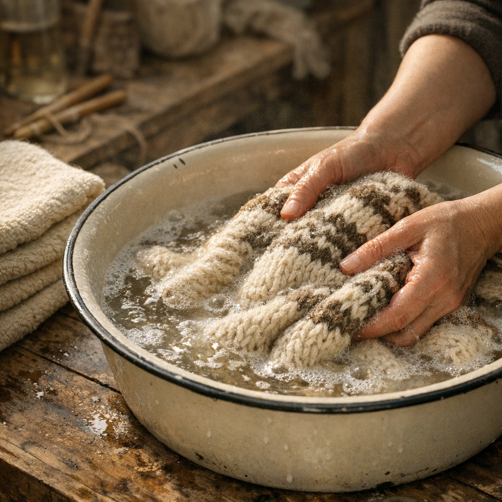 Comment laver un lainage fait main sans le déformer