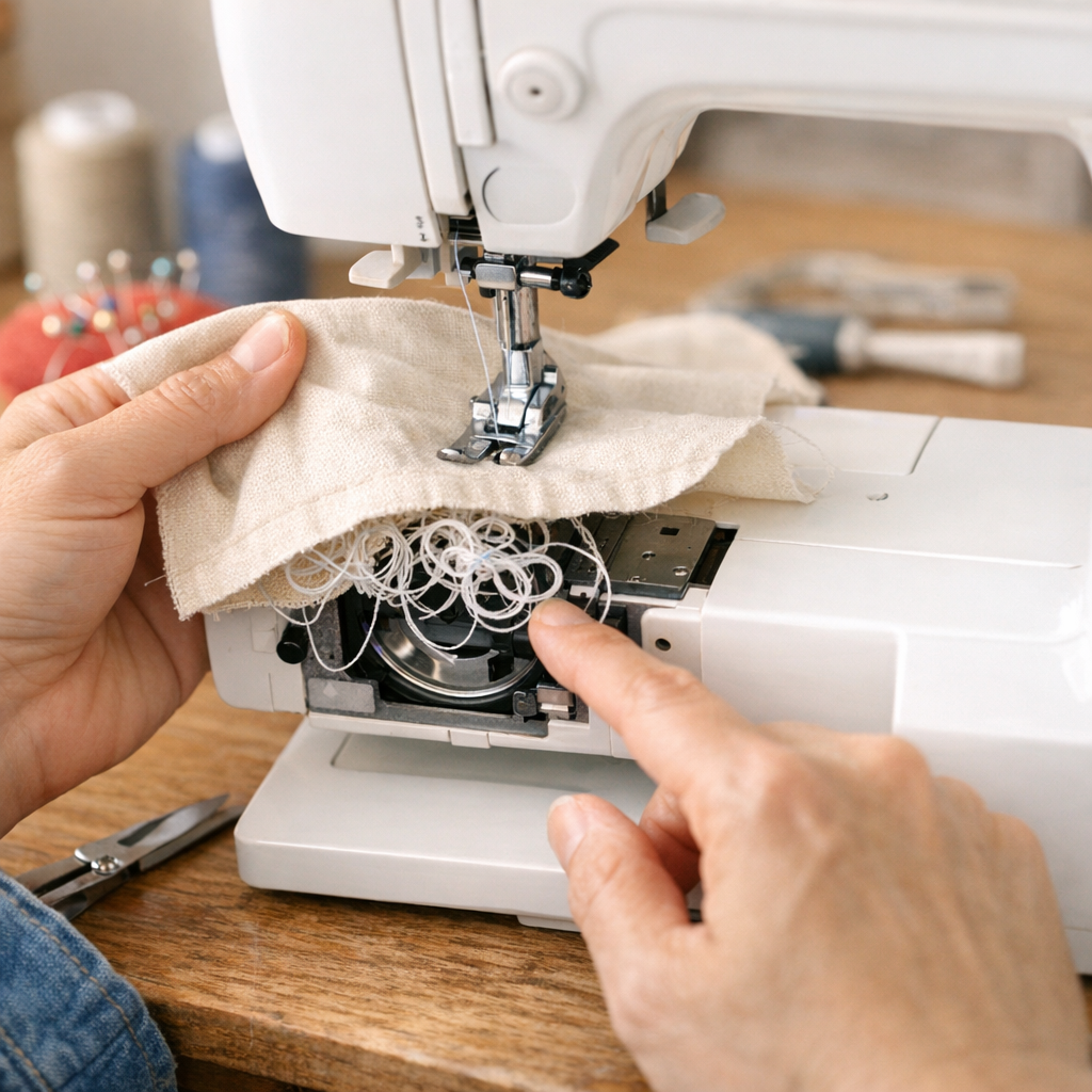 Pourquoi ma machine fait des grosses boucles sous le tissu ?