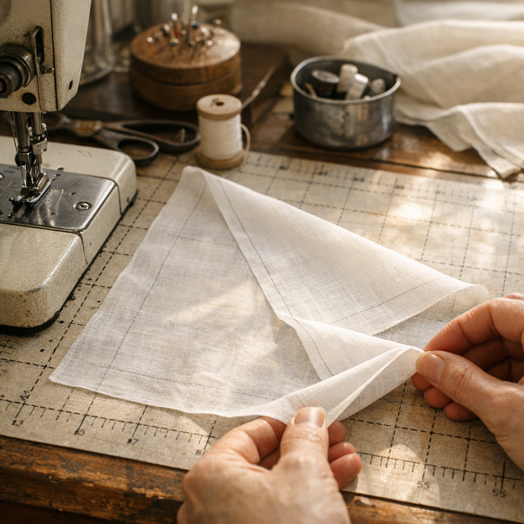 Comment réussir un ourlet mouchoir sur tissu fin