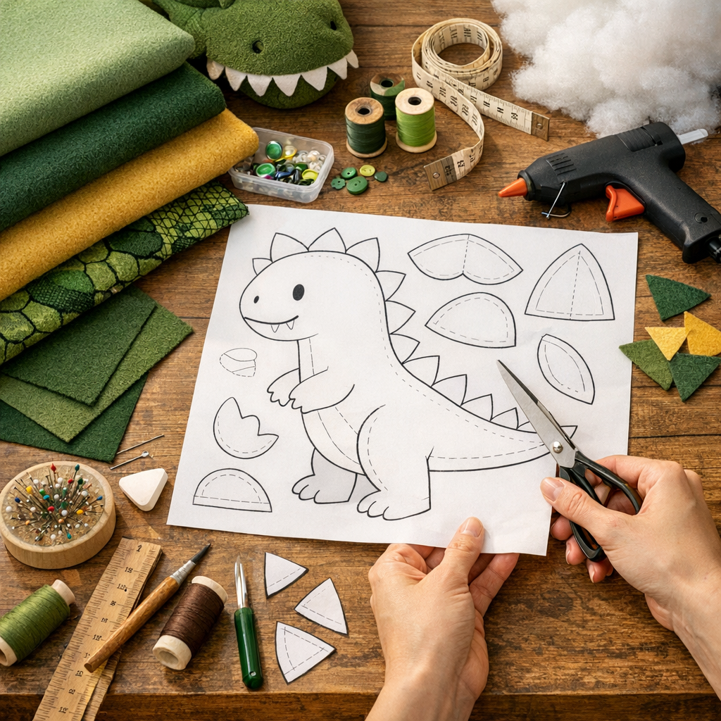Patron couture gratuit Dino, livre dino ou déguisement : matériel à prévoir