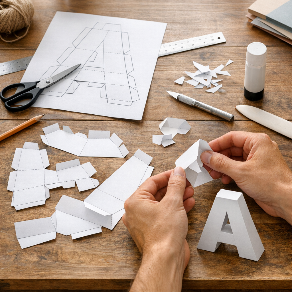 Comment imprimer, découper, plier et monter une lettre en volume