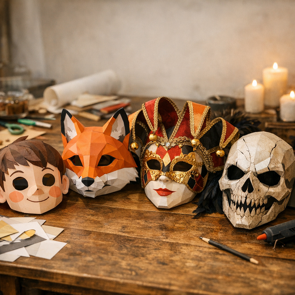 Modèles de masques gratuits&nbsp;: enfants, animaux, carnaval et frissons