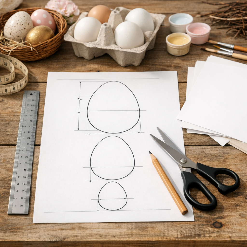 Modèle œufs de Pâques : dimensions et gabarit à imprimer