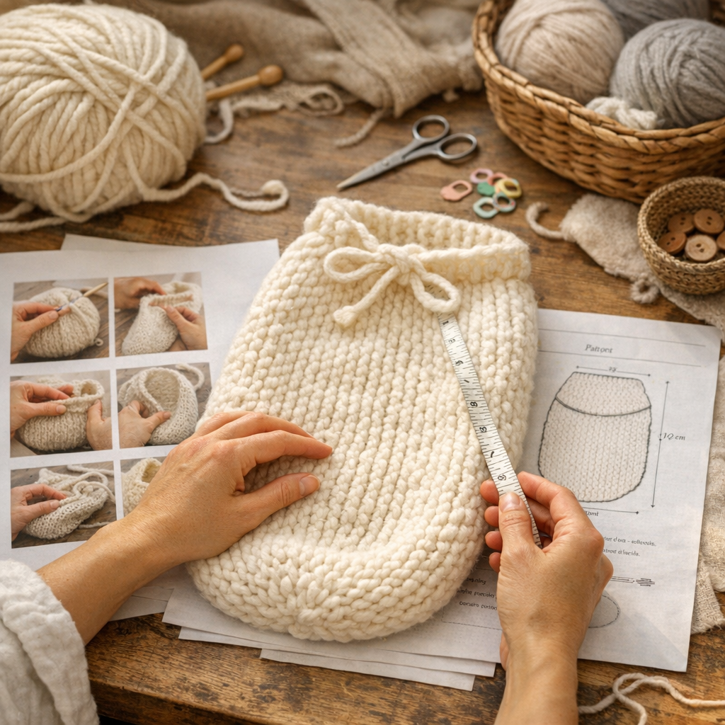 Tuto tricot cocon de naissance gratuit : étapes et contrôles d’atelier