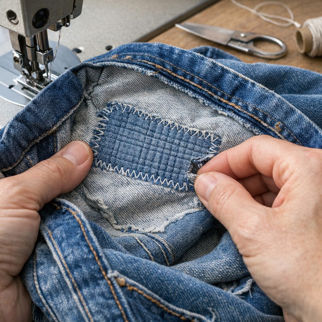 Comment raccommoder un jean proprement, sans reprise visible