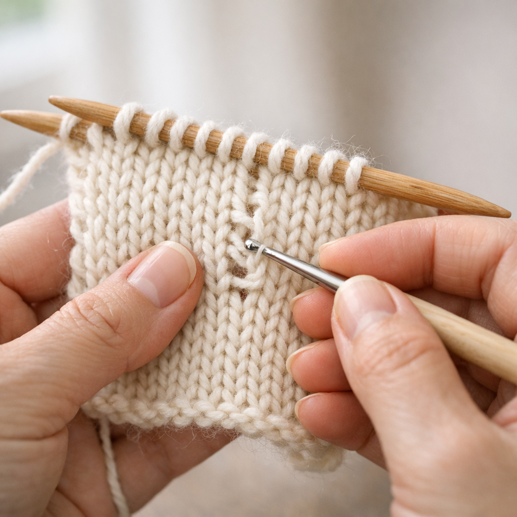 Ce guide pratique vous aide à rattraper une maille perdue
