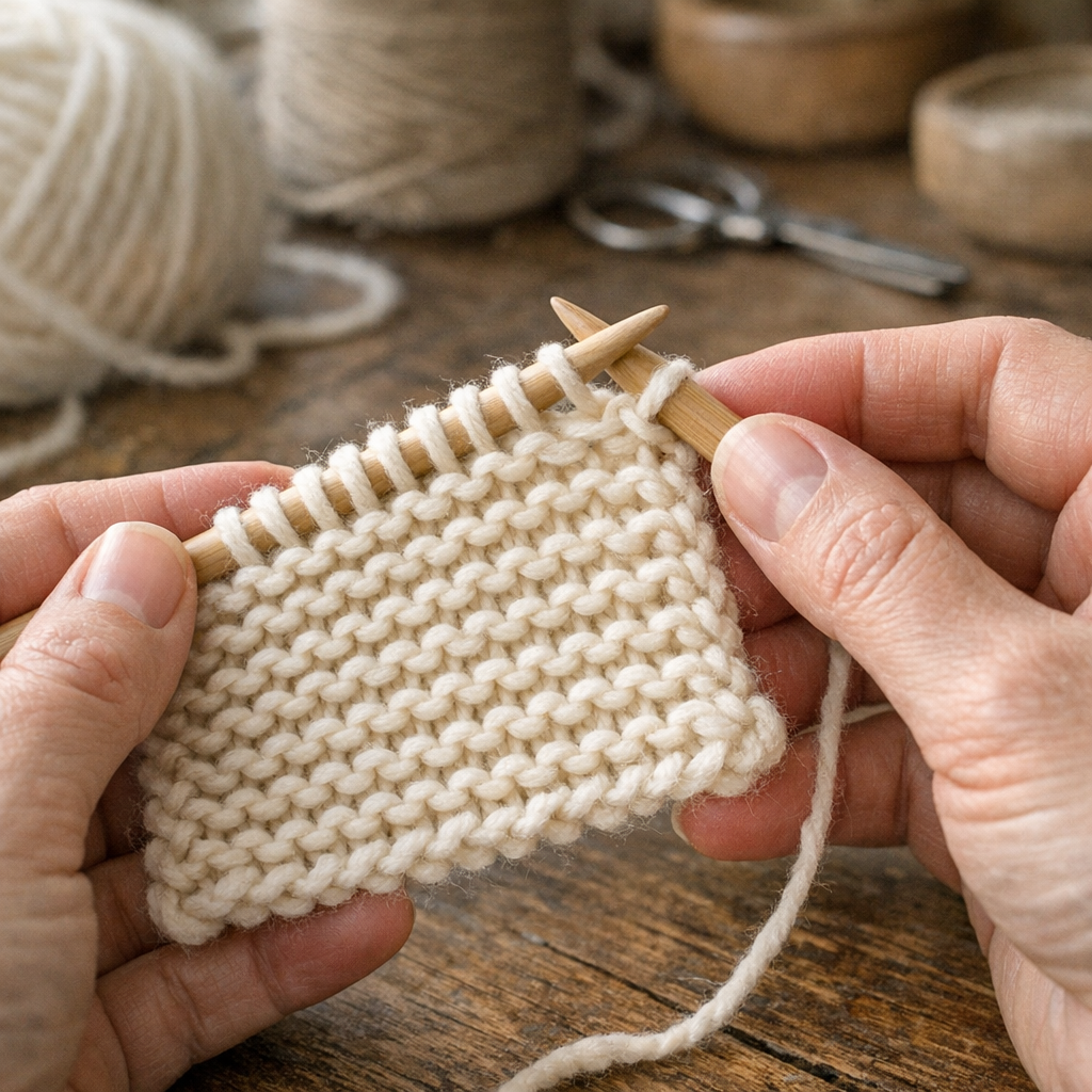 Comment tricoter un Point mousse propre dès le premier rang