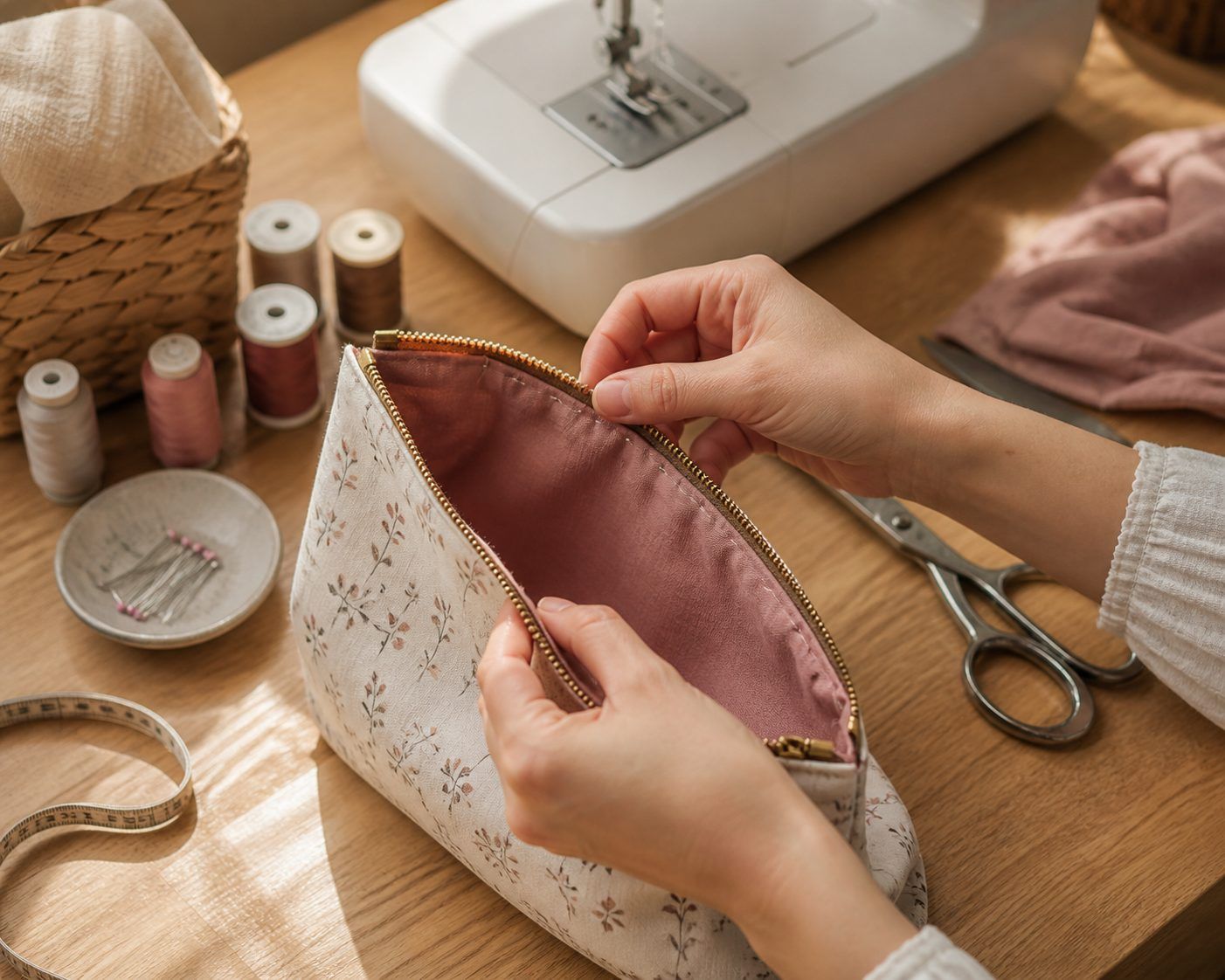 Tuto couture : coudre une trousse doublée avec fermeture éclair